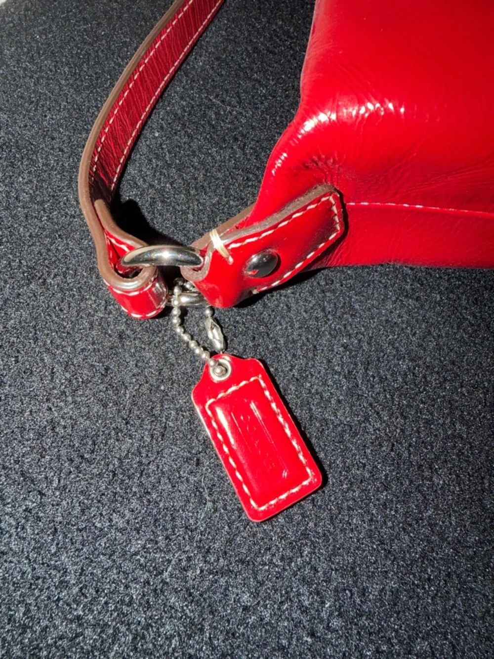 NWT Coach Red patent leather top handle convertible bag - Picture 8 of 9